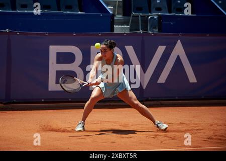 Valencia, Spanien. Juni 2024. Martina Trevisan aus Italien spielt gegen Ann Li aus den USA (nicht abgebildet) während der BBVA Open Internacional of Valencia im Sporting Tennis Valencia. Ann Li aus den USA gewann 2.-6., 6.-3. 6-3 (Foto: Vicente Vidal Fernandez/SOPA Images/SIPA USA) Credit: SIPA USA/Alamy Live News Stockfoto