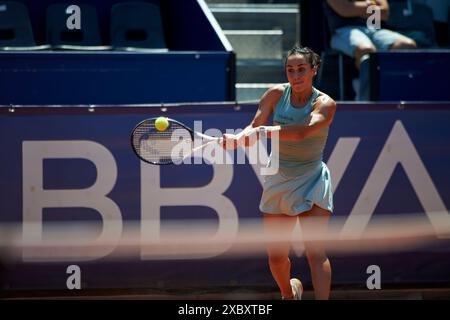 Valencia, Spanien. Juni 2024. Martina Trevisan aus Italien spielt gegen Ann Li aus den USA (nicht abgebildet) während der BBVA Open Internacional of Valencia im Sporting Tennis Valencia. Ann Li aus den USA gewann 2.-6., 6.-3. 6-3 (Foto: Vicente Vidal Fernandez/SOPA Images/SIPA USA) Credit: SIPA USA/Alamy Live News Stockfoto