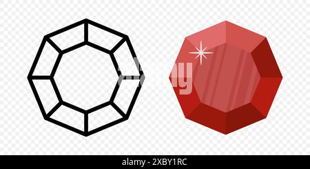Vektor Einfaches Minimalistisches Edelsteinsymbol. Diamant, Kristall, Strass Nahaufnahme Isoliert. Jewerly-Konzept. Designvorlage für Edelsteine, Gem Clipart Stock Vektor