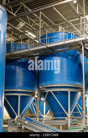 Verarbeitungsausrüstung für frisches Gemüse nach der Ernte, Lagerung, Sortierung, Waschen, Schneiden, Verpackung, Landwirtschaft in den Niederlanden Stockfoto