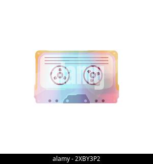 Vektor für Vintage-Videokassetten. Alter Video- und Audio-Kassettenspieler. Vektor-Logo für Vintage-Musik. Retro-Kassette auf weißem Hintergrundvektor. Umriss von a t Stock Vektor