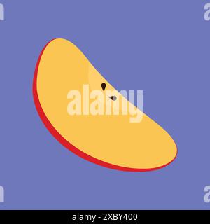 Apple Slice Symbol Vektor. Apfel-Frucht-Vektor-Illustration. Fruchtapfelscheibe Stock Vektor