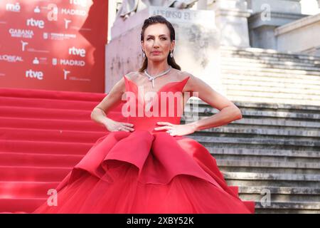 Madrid, Spanien. Juni 2024. Nieves Alvarez nimmt an dem roten Teppich der Spanish Fashion Academy Awards bei der Biblotenaca Nacional in Madrid Teil, 13. Juni 2024, Spanien (Foto: Oscar Gonzalez/SIPA USA) Credit: SIPA USA/Alamy Live News Stockfoto