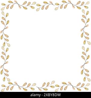 Aquarellrahmen mit weihnachtlichen Elementen Stockfoto