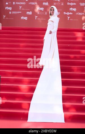 13. Juni 2024, Madrid, Spanien: Die spanische Schauspielerin MACARENA GOMEZ nimmt an den Fashion Academy Awards Roten Teppich der Nationalbibliothek Teil. (Kreditbild: © Jack Abuin/ZUMA Press Wire) NUR REDAKTIONELLE VERWENDUNG! Nicht für kommerzielle ZWECKE! Stockfoto