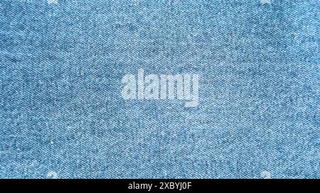 Nahaufnahme von blauen Denim Jeans Stoff Textur Hintergrund Stockfoto