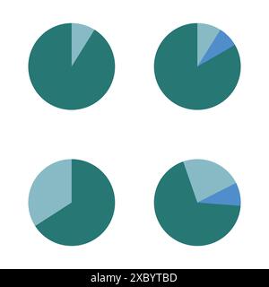 Kreisdiagrammsymbole. Vektor der Datenvisualisierung. Statistische Infografik-Elemente. Einfaches Grafikdesign. Stock Vektor