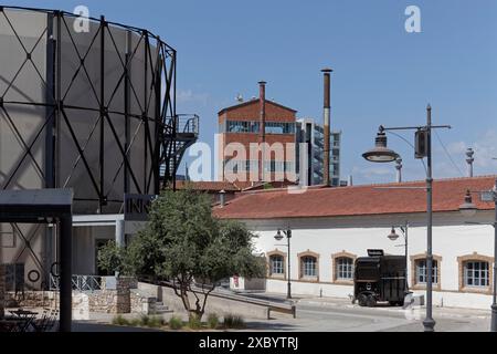 Athen Gasworks Industrial Monument aus dem Jahr 1857, heute Veranstaltungsort Technopolis City of Athen, Gazi District, Athen, Griechenland Stockfoto