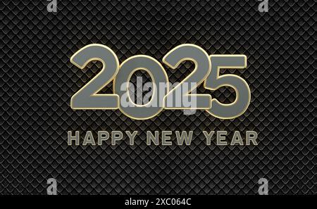 Neujahr 2025 Creative Design Concept – 3D-gerendertes Bild Stockfoto