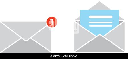 Symbol- oder SMS-Benachrichtigung auf elektronischen Geräten Stock Vektor