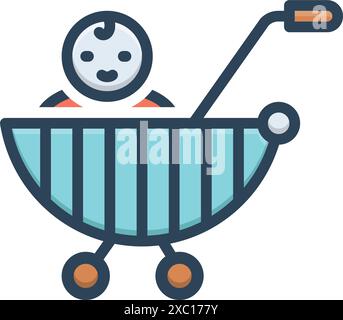 Symbol für Kind, Kinderwagen Stock Vektor
