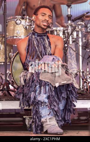 Manchester, USA. Juni 2024. Durand Bernarr während des Bonnaroo Music and Arts Festivals am 13. Juni 2024 in Manchester, Tennessee (Foto: Daniel DeSlover/SIPA USA) Credit: SIPA USA/Alamy Live News Stockfoto