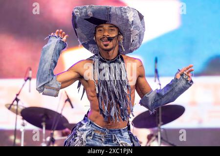 Manchester, USA. Juni 2024. Durand Bernarr während des Bonnaroo Music and Arts Festivals am 13. Juni 2024 in Manchester, Tennessee (Foto: Daniel DeSlover/SIPA USA) Credit: SIPA USA/Alamy Live News Stockfoto