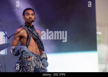 Manchester, USA. Juni 2024. Durand Bernarr während des Bonnaroo Music and Arts Festivals am 13. Juni 2024 in Manchester, Tennessee (Foto: Daniel DeSlover/SIPA USA) Credit: SIPA USA/Alamy Live News Stockfoto