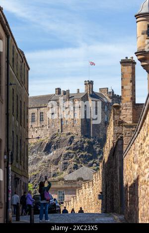 Der Vennel Aussichtspunkt von Edinburgh Castle. Stockfoto