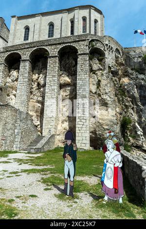 Sisteron. Die Zitadelle. Die Erinnerung an Napoleons Rückkehr von der Insel Elba. Alpes-de-Haute-Provence. Provence-Alpes-Côte d'Azur. Frankreich Stockfoto