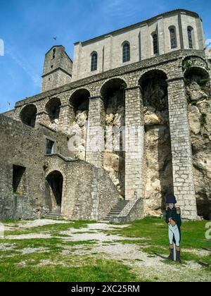 Sisteron. Die Zitadelle. Die Erinnerung an Napoleons Rückkehr von der Insel Elba. Alpes-de-Haute-Provence. Provence-Alpes-Côte d'Azur. Frankreich Stockfoto