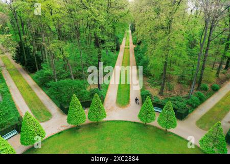 Luftaufnahme Schloßpark und Schloß Benrath, Düsseldorf, Deutschland Düsseldorf Nordrhein-Westfalen Deutschland *** Luftaufnahme Schlosspark Benrath Stockfoto