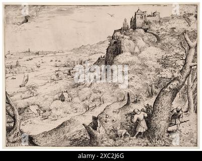 Pieter Brueghel der ältere, die Kaninchenjäger, Ätzen, 1560 Stockfoto