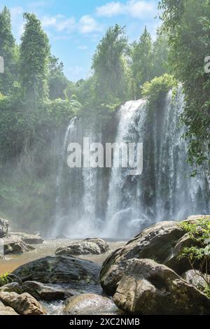 Wasserfall im Phnom Kulen Nationalpark in Kambodscha Stockfoto