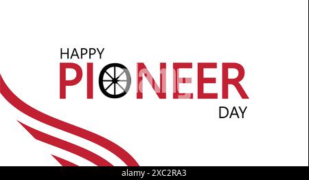 Happy Pioneer Day – Atemberaubendes Banner-Poster-Design Stock Vektor