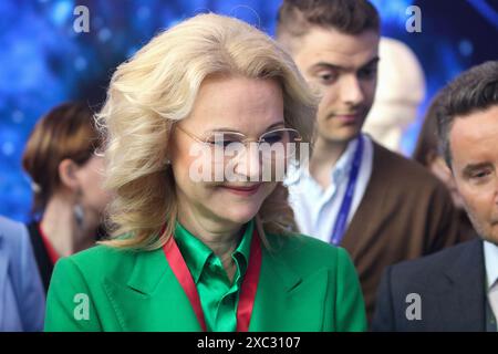 Sankt Petersburg, Russland. Juni 2024. Tatjana Golikova, stellvertretende Premierministerin Russlands, trifft auf das Internationale Wirtschaftsforum von St. Petersburg 2024 (SPIEF 2024) ein. (Foto: Maksim Konstantinov/SOPA Images/SIPA USA) Credit: SIPA USA/Alamy Live News Stockfoto