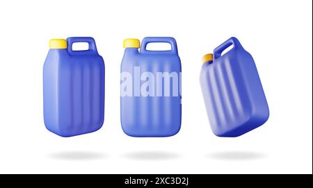 3D-Set Flasche mit flüssigem Reinigungsmittel Stock Vektor