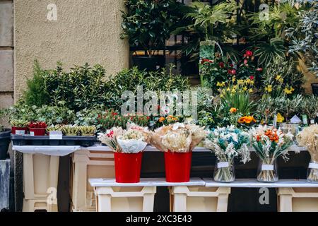 Paris, Frankreich - 26. Mai 2024: Blumengeschäft in Paris im 17. Arrondissement Stockfoto