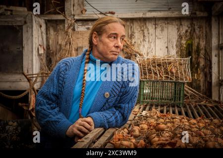 Gartenexperte BOB FLOWERDEW zu Hause Stockfoto