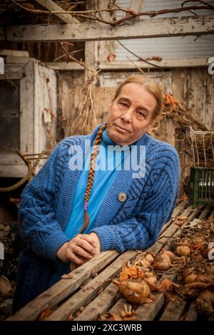 Gartenexperte BOB FLOWERDEW zu Hause Stockfoto