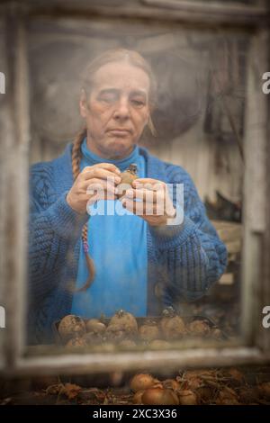 Gartenexperte BOB FLOWERDEW zu Hause Stockfoto