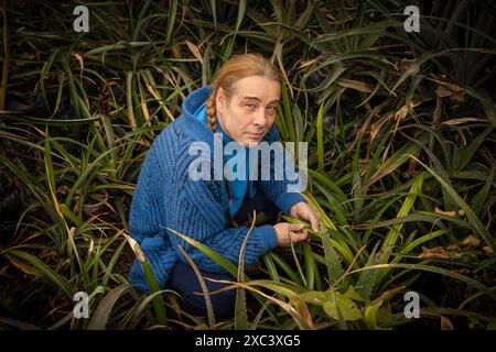 Gartenexperte BOB FLOWERDEW zu Hause Stockfoto