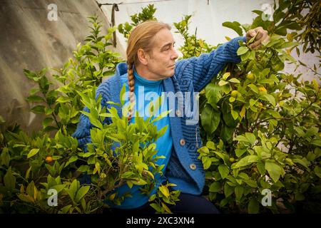 Gartenexperte BOB FLOWERDEW zu Hause Stockfoto