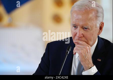 Gipfeltreffen G7, Borgo Egnaza, Italien. US-Präsident Joe Biden. 13.06.2024 Borgo Egnaza, Italien. Foto: Aleksy Witwicki/SIPA USA Stockfoto