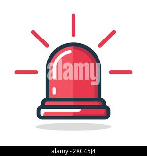 Rotes Warnblinksirene-Symbol. Sirene-Symbol im flachen Stil. Notsirene Stock Vektor