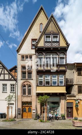 Alsfeld, Mainzer Gasse 20, Fassade zum Rossmarkt Stockfoto