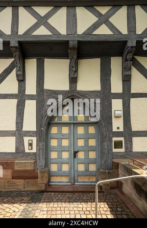 Zierenberg, Rathaus von Süden, 1450 von Meister H. Brant, Hauptportal an der Westseite Stockfoto