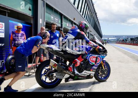 Foto Alessandro La Rocca/LaPresse14-06-2024, Misano World Circuit Marco Simoncelli Sport-Motociclismo-WSBK FIM Superbike World Championship-Pirelli Emilia Romagna Runde 14-16-Juni 2024 FP1 e FP2 nella Foto: Jonatan Rea -Yamaha Foto Alessandro La Rocca/ Credit: LaPresse/Alamy Live News Stockfoto