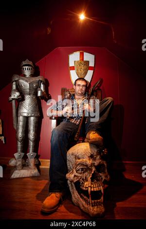 Michael Carroll, Lotto lout, in seinem Haus in Fenland. Stockfoto