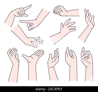 Comic Hand Vektor Set. Stock Vektor