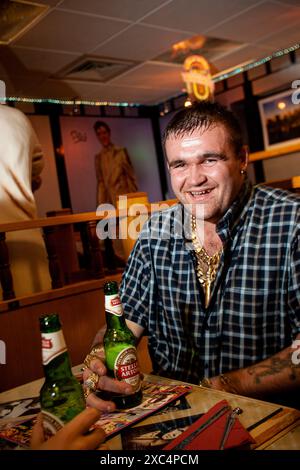 Michael Carroll, Lotto lout, in seinem Haus in Fenland. Stockfoto