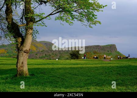 Der Blick auf Arthur's Seat von Carlton Hill.Edinburgh.Scotland.United Kingdom Stockfoto