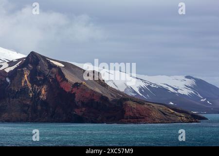 Eingangspunkt, Deception Island, South Shetland Islands, Antarktische Halbinsel, Antarktis Stockfoto