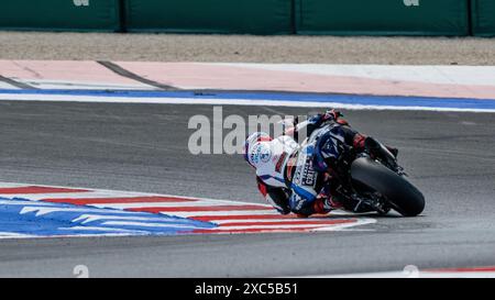 Misano, Italien. Juni 2024. NÂ°31 Garrett Gerloff USA BMW M 1000 RR Bonovo Action BMW während der SBK - Freies Training Pirelli Emilia-Romagna Runde, World Superbike - SBK Rennen in Misano, Italien, 14. Juni 2024 Credit: Unabhängige Fotoagentur/Alamy Live News Stockfoto