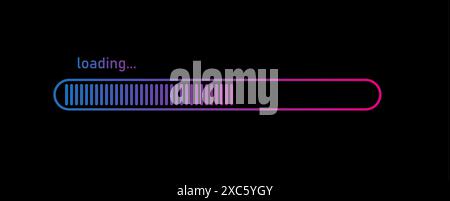 Ladebalken-Konzept. Fortschrittsdaten für Upload oder Download. Techmologiekonzept. Vektorgrafik. Stock Vektor