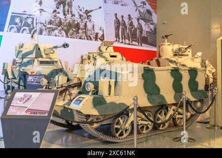 Royal Tank Museum, Amman, Jordanien - 4. Mai 2024: Universal Carrier T16, auch bekannt als Bren Gun Carrier, aus den 1940er Jahren im Royal Tank ausgestellt Stockfoto