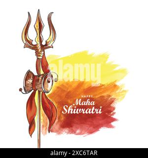 Happy maha Shivratri mit Trisulam, einem hindufest-Hintergrund Stock Vektor