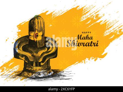 Maha Shivratri Festival Hintergrund mit Shiv Ling Karte Design Stock Vektor