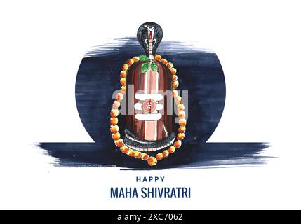 Maha-Shivratri-Festival-Gruß mit Shivling-Karte Hintergrund Stock Vektor