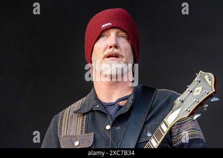 Adenau, 7. Juni 2024: Josh Homme aus Queens of the Stone Age spielt im Rock am Ring. Das Festival findet auf der Nürburgring-Rennstrecke statt Stockfoto